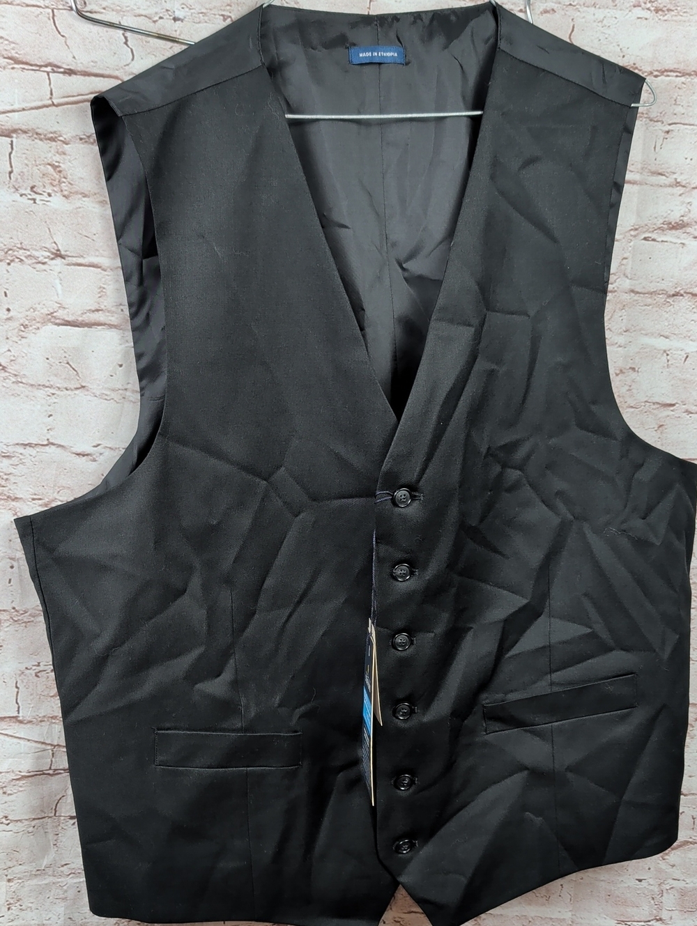 Men's Black Dress Vest - Classic Formal Waistcoat X Large Nwt